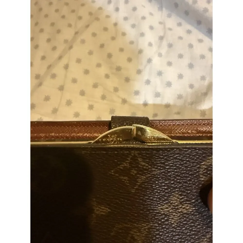 Louis Vuitton Brown Monogram Wallet with Kiss Lock